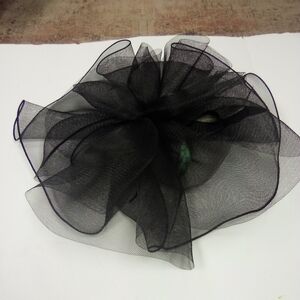 Women's Large Black Mesh Fascinator Fancy Sophisticated Old Hollywood Regency